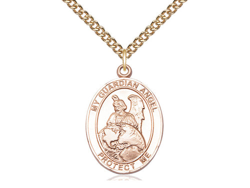 14kt Gold Filled Guardian Angel Protector Pendant on a Gold Filled Chain