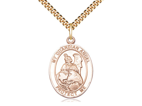 14kt Gold Filled Guardian Angel Protector Pendant on a Gold Filled Chain