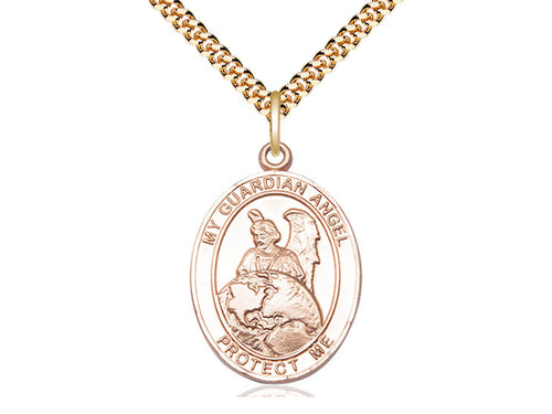 14kt Gold Filled Guardian Angel Protector Pendant on a Gold Filled Chain