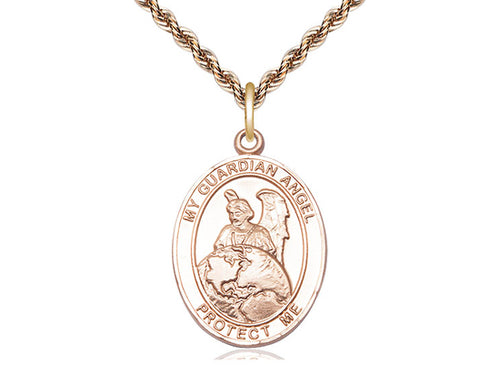 14kt Gold Filled Guardian Angel Protector Pendant on a Gold Filled Chain