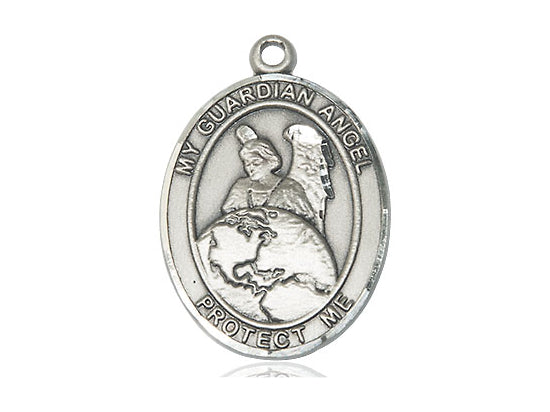 Colgante de protector de ángel guardián de plata esterlina en una cadena de plata esterlina