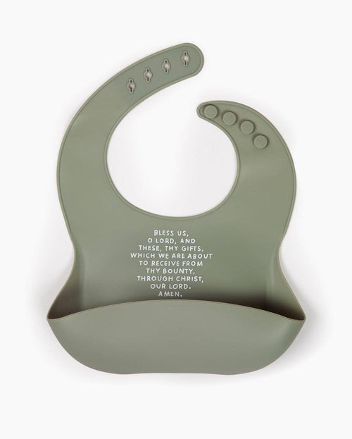 Meal Blessing Silicone Bib: Powder Blue