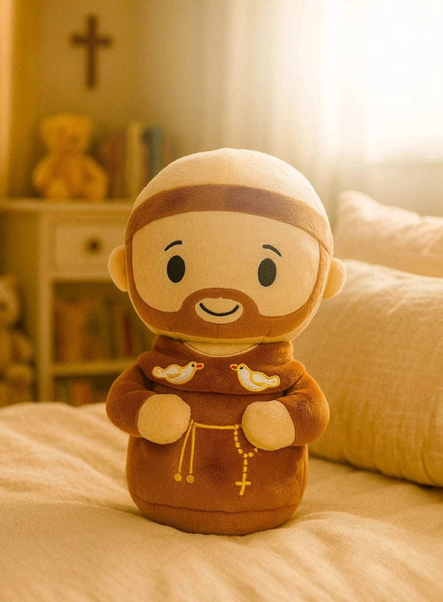 Saint Francis Catholic Plush Doll 8" | Animal Patron Gift: 8"