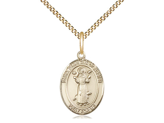 Gold Filled St Francis of Assisi Pendant  ( 3/4")