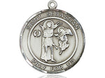 Sterling Silver St. Sebastian Round Medal 3/4"