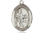 Sterling Silver St.  Zachary Oval Medal 7/8"