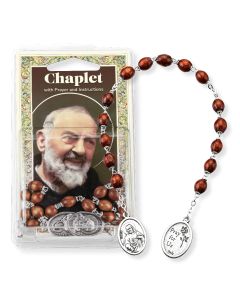 Brown Wood Bead Saint Padre Pio Chaplet