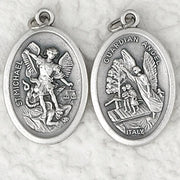 Saint Michael/ Guardian Angel Double Sided Oxi Medal 1/2" - Unique Catholic Gifts