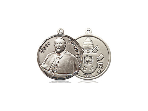 Collar Del Papa Francisco De Plata De Ley Con Cadena De Plata De Ley