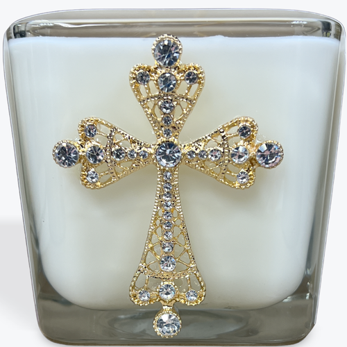 Frankincense and Myrrh Cross Candle  3.5"