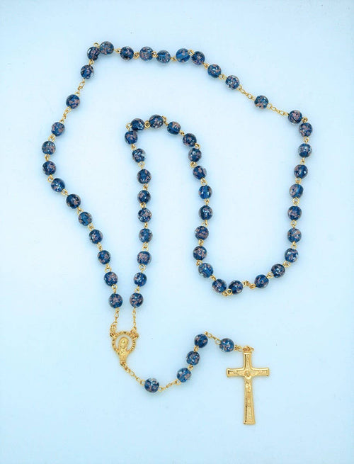 Luminous Blue Rosary 8MM