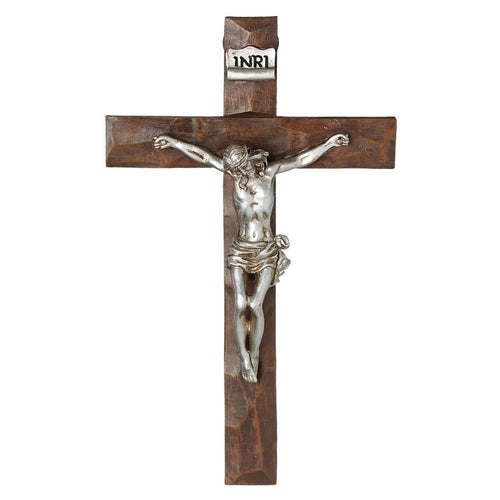 Silver Wall Crucifix 8"H