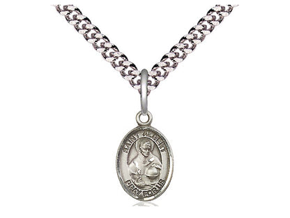 Sterling Silver St Albert the Great Pendant on a 24 inch Light Rhodium Heavy Curb Chain.