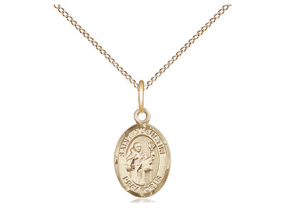 14kt Gold Filled St Augustine Pendant on a 18 inch Gold Filled Light Curb Chain.