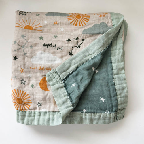 Guardian Angel Luxury Double Sided Muslin Catholic Blanket