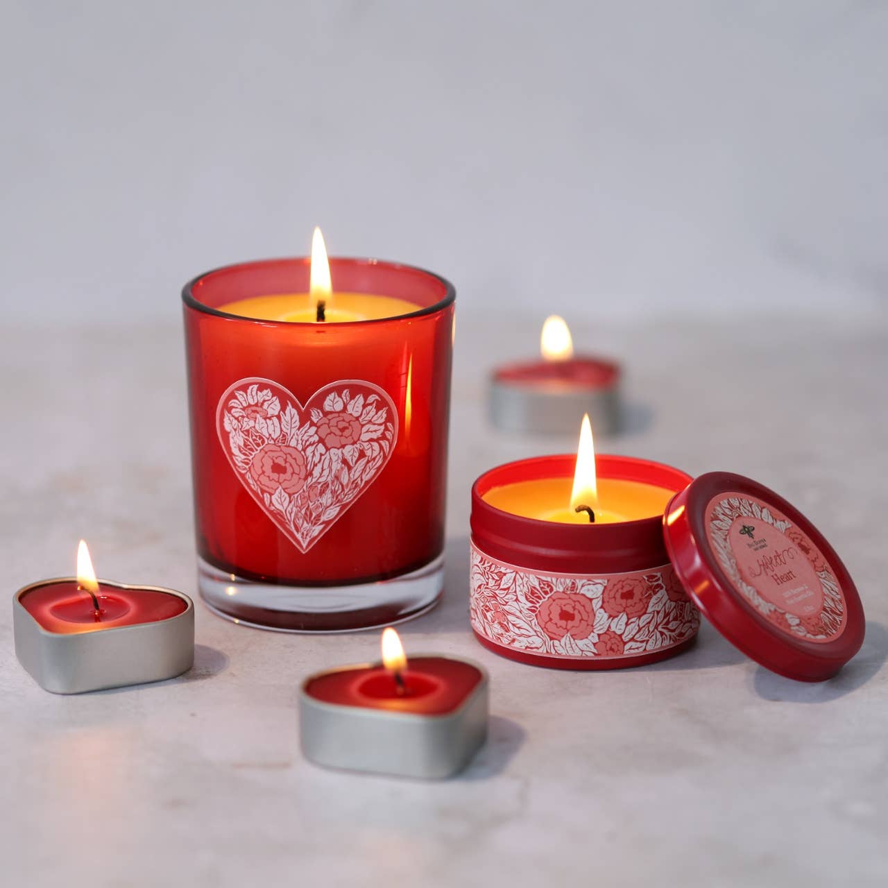 Tin Candles – Pure Beeswax – Sweet Heart