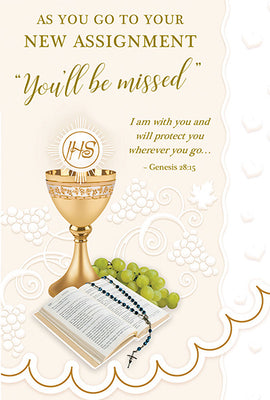 As You Go to Your New Assignment Greeting Card - Unique Catholic Gifts