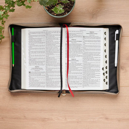 Amazing Grace Taupe Crown of Thorns Faux Leather Fashion Bible Cover - Isaiah 53:5 Medium