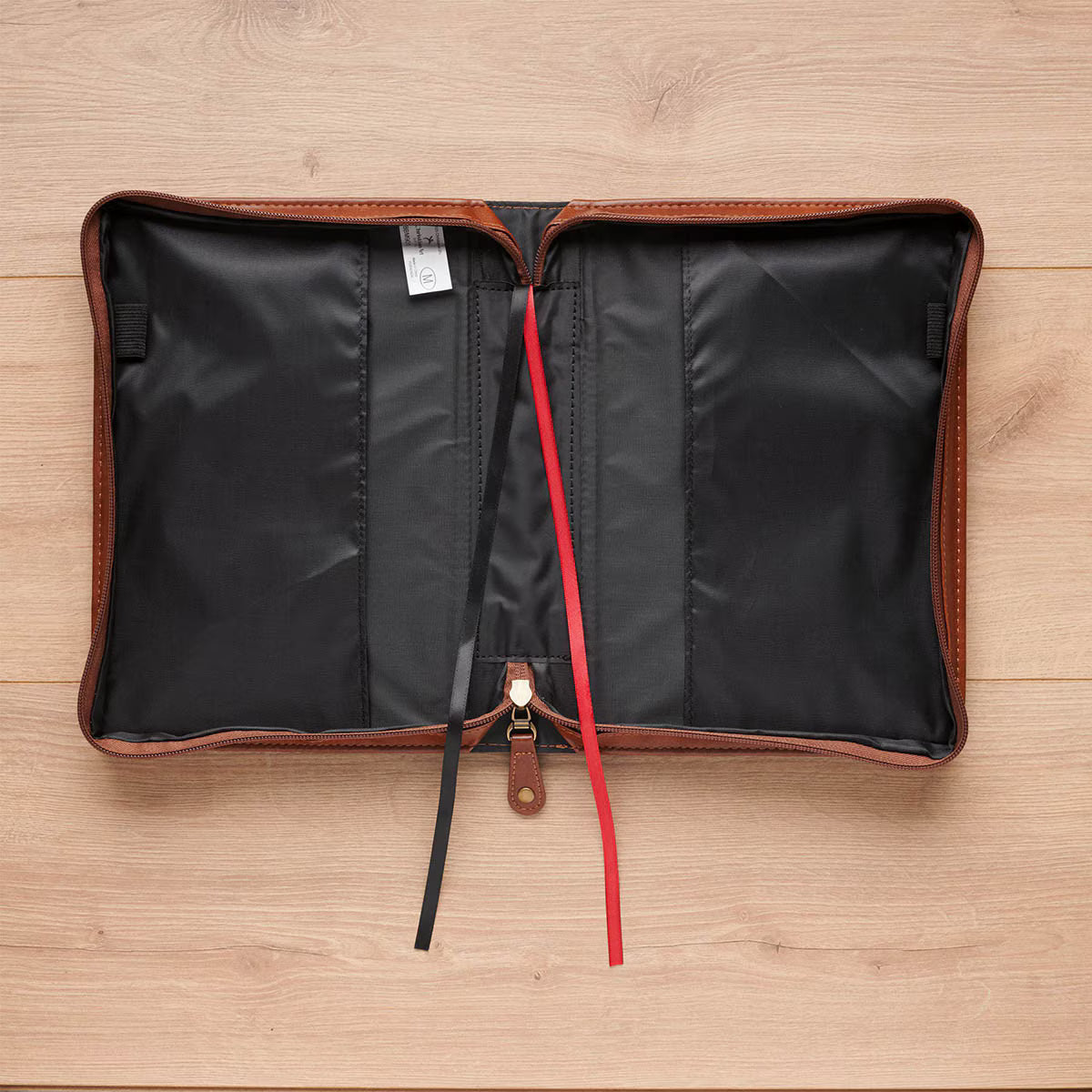 Stand Firm Espresso and Honey-brown Faux Leather Classic Bible Cover - 1 Corinthians 16:13 Large