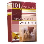 Sturdy lidded box of 101 Favorite Bible Verses for Women with soft brown and cream design on cover