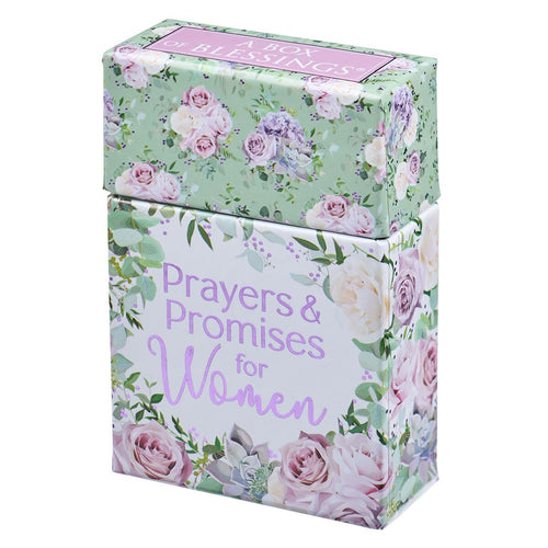 Box of Blessings with Prayers & Promises for Women in floral purple and green decorative packaging