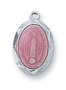 Baby Pink Miraculous Medal with Chain