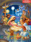 Baby in a Manger Chocolate Advent Calendar with Nativity Story - Unique Catholic Gifts