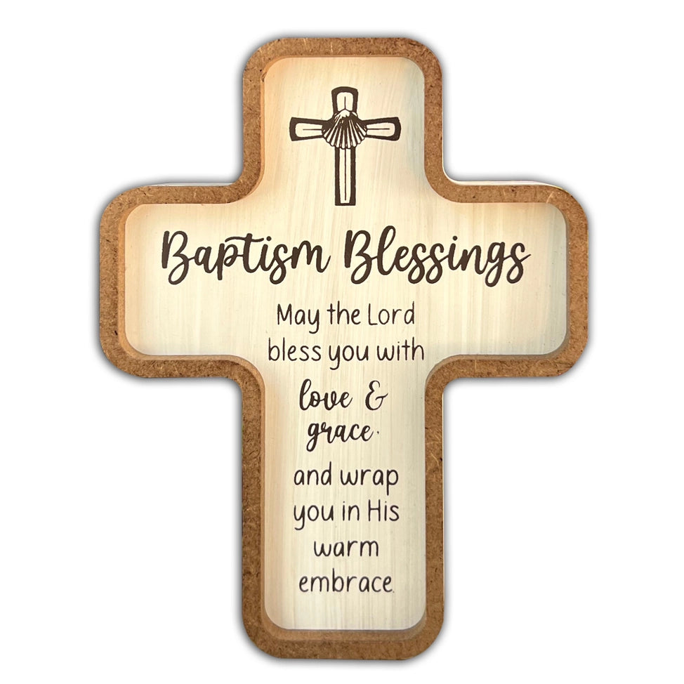 Baptism Blessings Standing Cross 5 1/2"