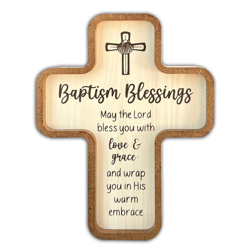 Baptism Blessings Standing Cross 5 1/2"