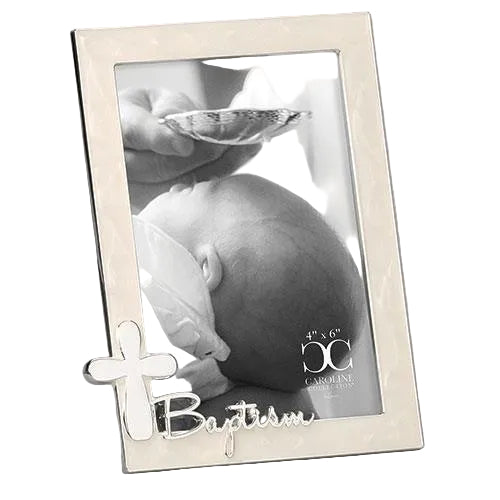Baptism Frame with Cross 7"