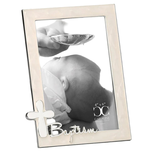 Baptism Frame with Cross Decor