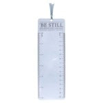 Be Still Magnifying Bookmark with Psalm 46:10 text, clear ruler markings, and white tassel for easy reading aid