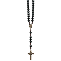 Rosary Necklace Black Brazilian Walnut 8MM - Unique Catholic Gifts
