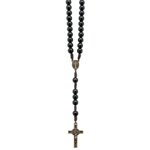 Rosary Necklace Black Brazilian Walnut 8MM - Unique Catholic Gifts