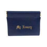 Blue Vinyl Leatherette Rosary Pouch (Squeeze open and Snaps Closed) - Unique Catholic Gifts