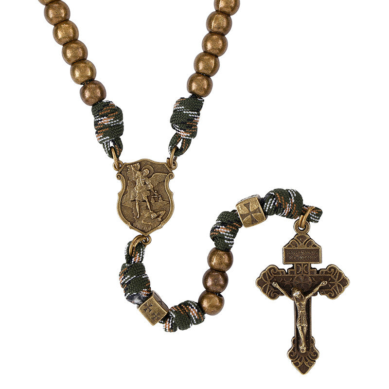 St. Michael Paracord Spiritual Warfare Rosary Bronze