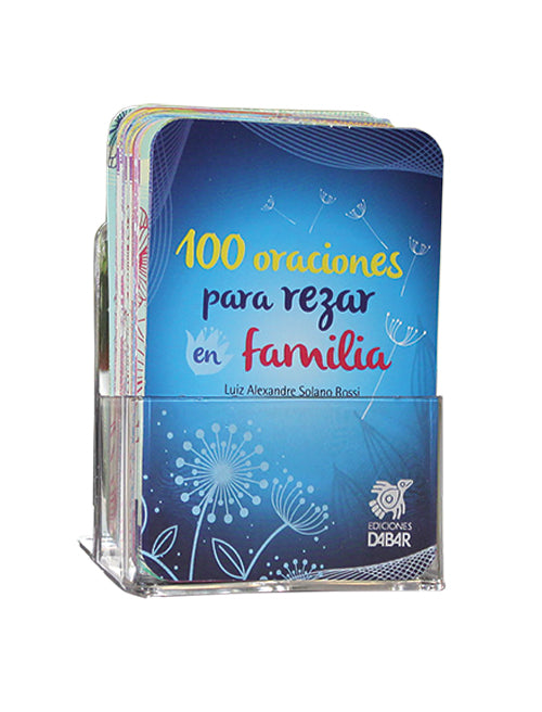 100 prayers for family card set with Bible verses and brief prayers promoting love and joy together in clear display stand