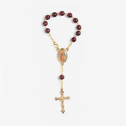 Our Lady of Guadalupe Auto Rosary Burgundy - Unique Catholic Gifts