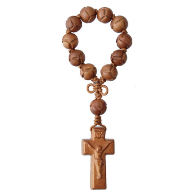 Carved Jujube Wood One Decade Rosary 10MM - Unique Catholic Gifts