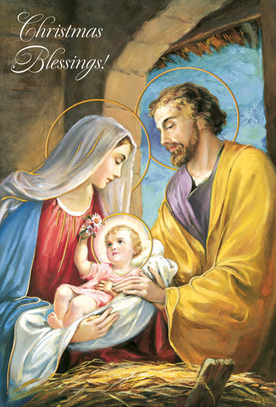 Christmas Blessings Nativity Tarjetas de felicitación