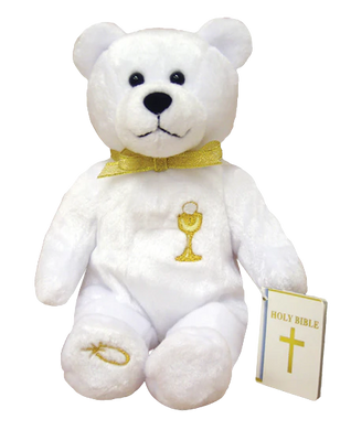First Communion Bear (Embroidered Chalice) - Unique Catholic Gifts