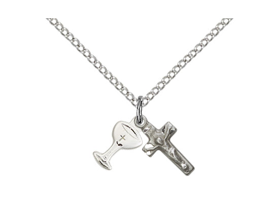 Crucifix and Chalice Pendants Set  (1/2") - Unique Catholic Gifts