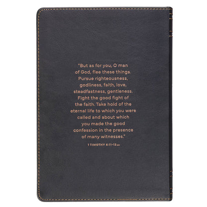 Man of God Two-Tone Brown Faux Leather Daily Devotional by Boyd Bailey