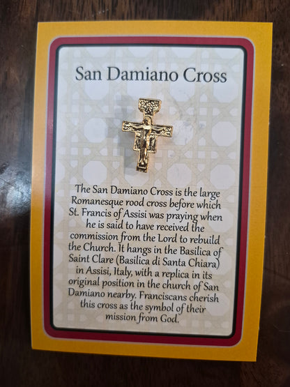 San Damiano Crucifix Lapel Pin 3/4"
