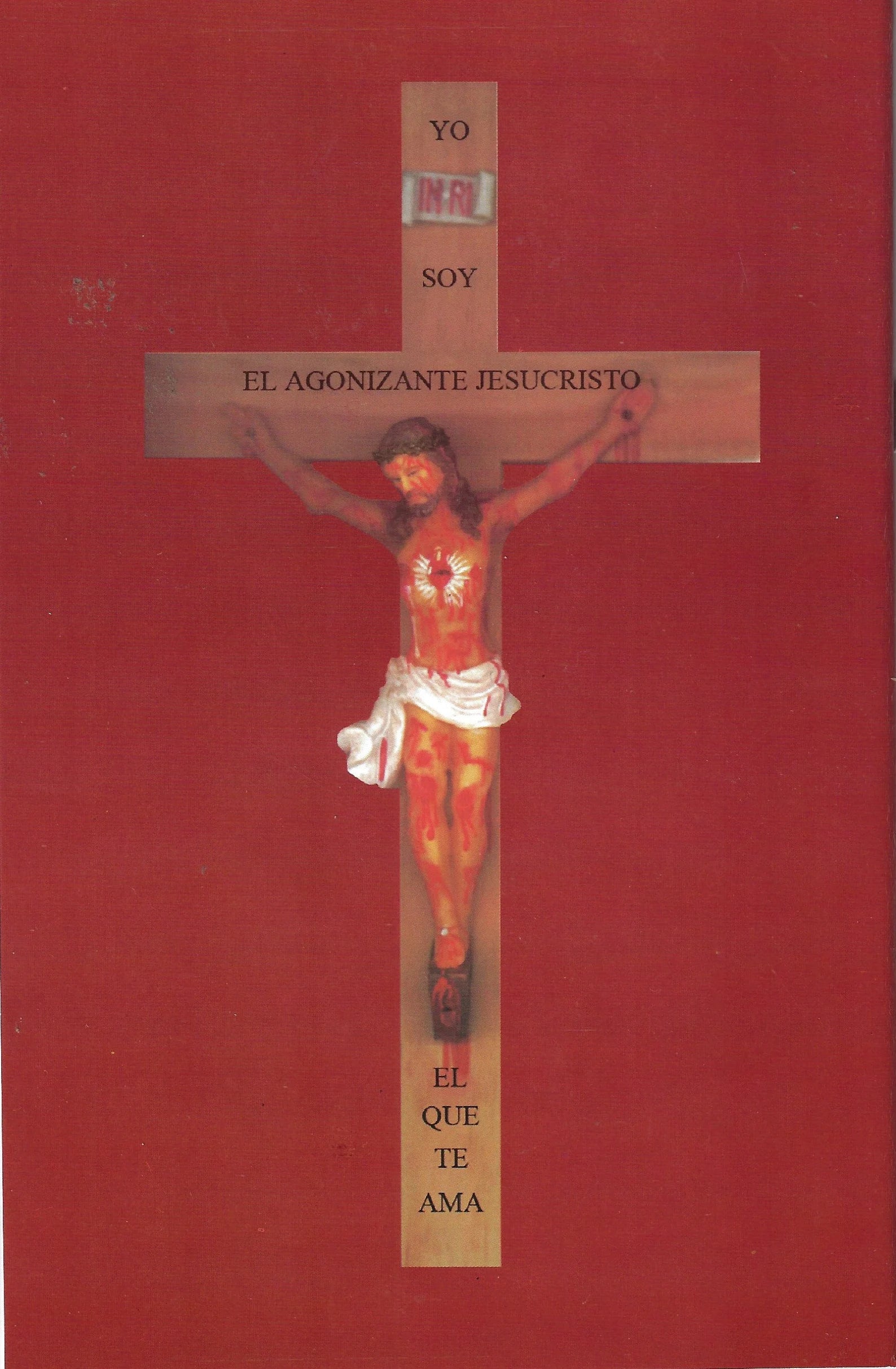 Front cover of Devocionario De La Preciosísima Sangre De Nuestro Señor Jesucristo with crucifixion image and Spanish text on red background