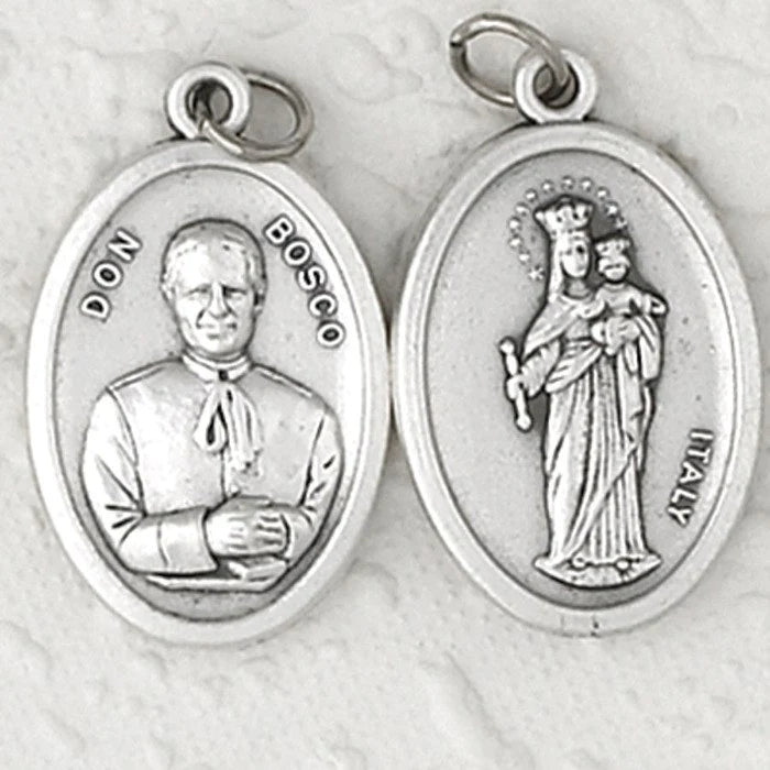 Don Bosco, Mary Help of Christians  Double Sided Oxi Medal 1" - Unique Catholic Gifts