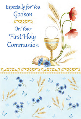 Especially for You Godson On Your First Communion Greeting Card - Unique Catholic Gifts