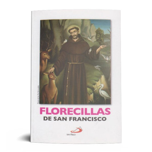 Book cover of Florecillas de San Francisco featuring Saint Francis with animals in a natural setting, 304 pages.