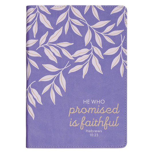 Faithful Promise Lavender Garden Faux Leather Classic Journal - Hebrews 10:23