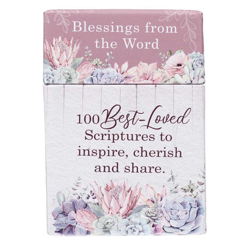 Box of Blessings with 100 best-loved scripture verses to inspire, cherish, and share with floral design on lid and box